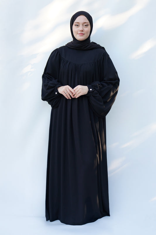 Siyah Pamuk Bürümcük Elbise