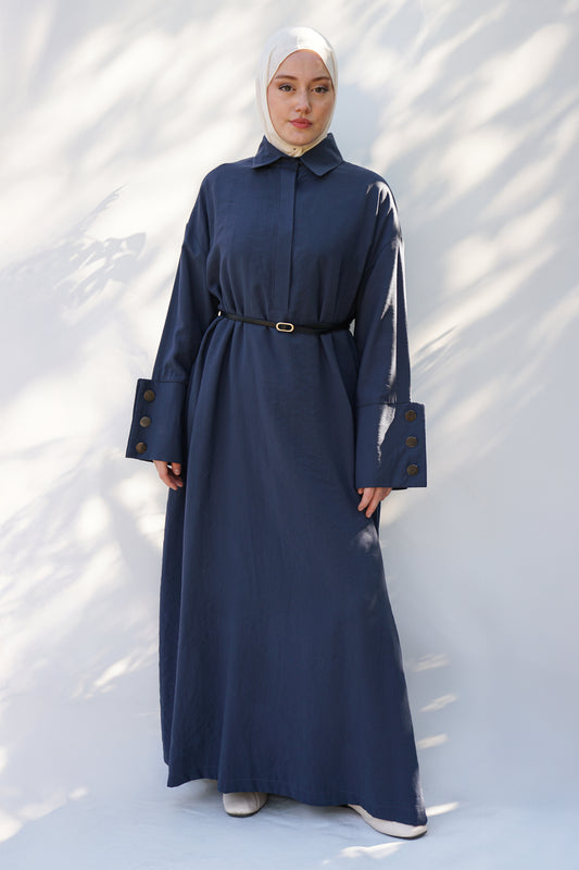 İndigo Tensel Yelek Elbise