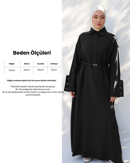 Siyah Tensel Yelek Elbise