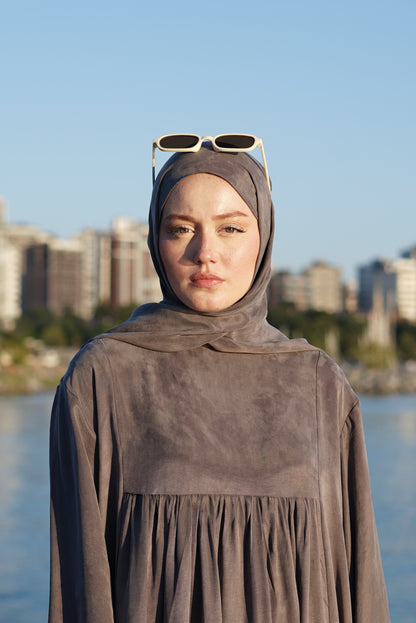 İpek Kupra Gri Şal