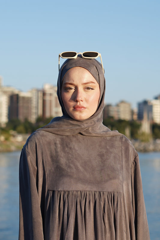 İpek Kupra Gri Şal