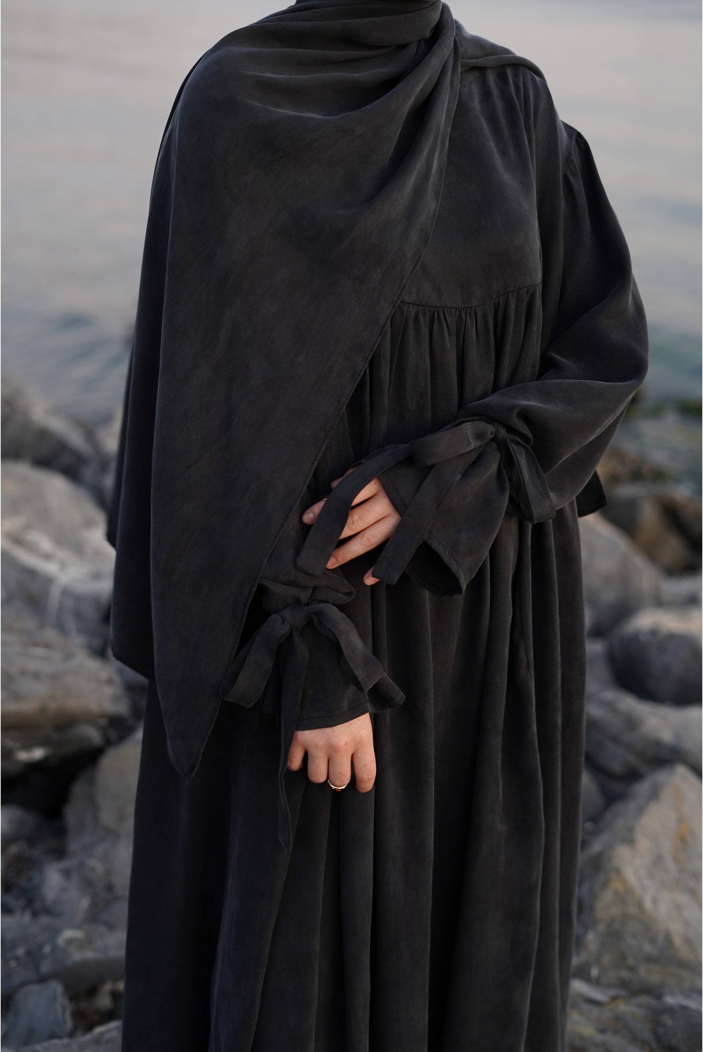 İpek Kupra Siyah Şal