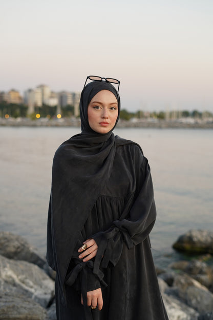 İpek Kupra Siyah Şal