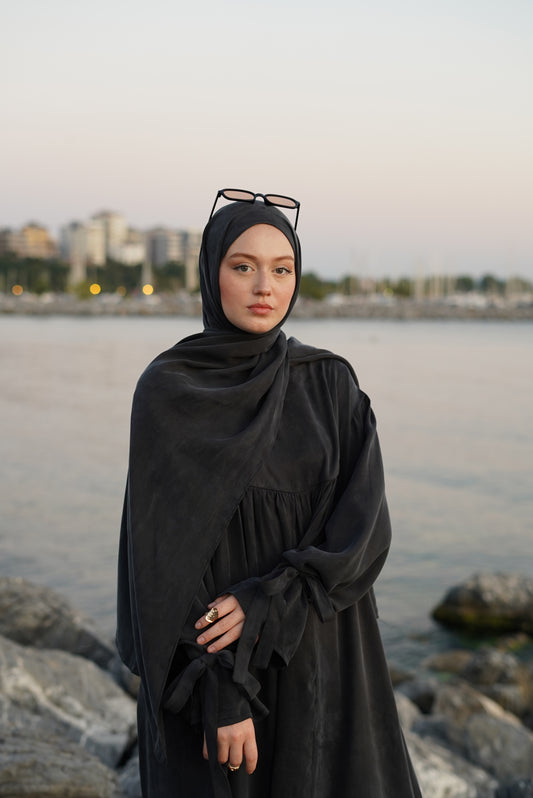 İpek Kupra Siyah Şal