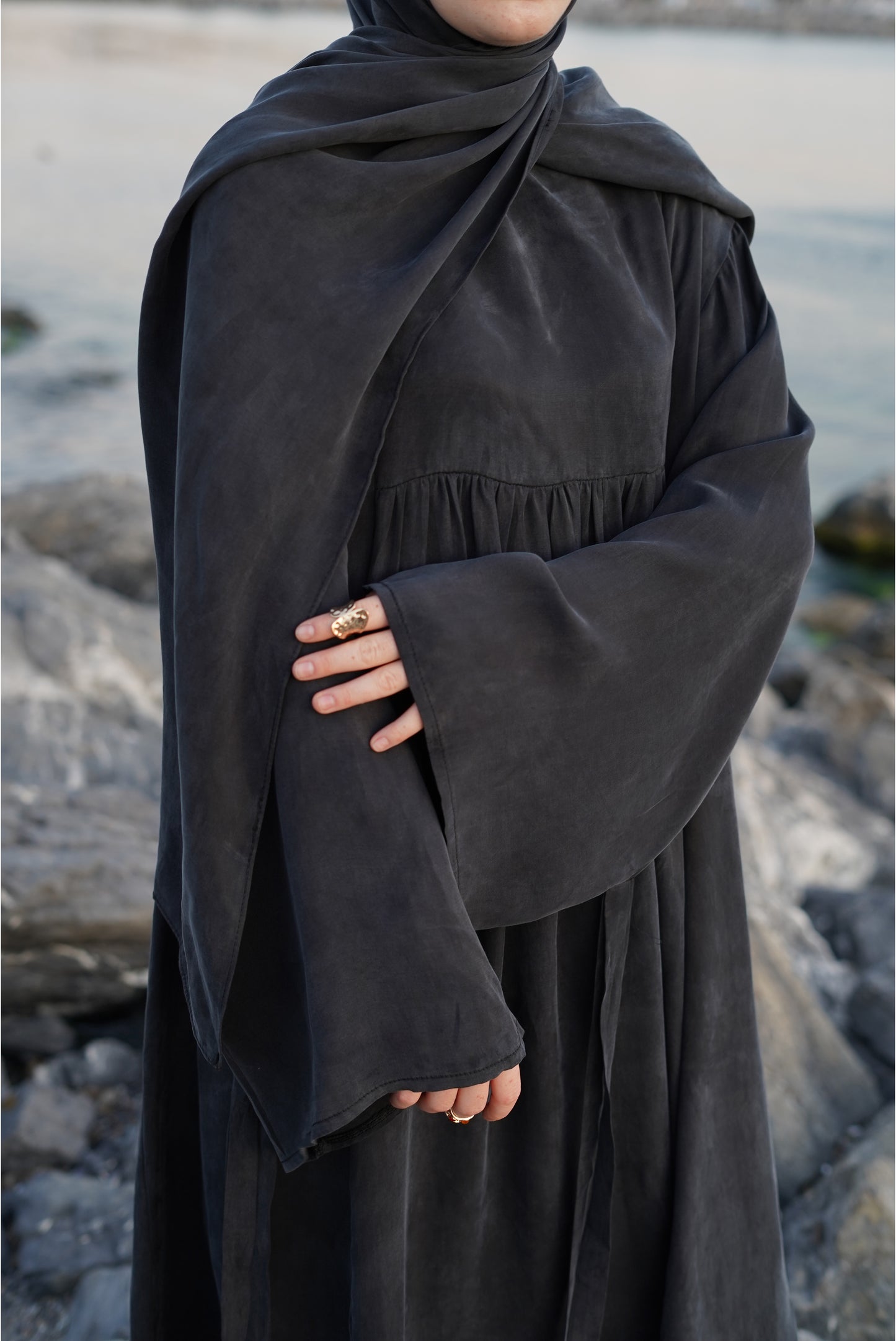 İpek Kupra Siyah Şal