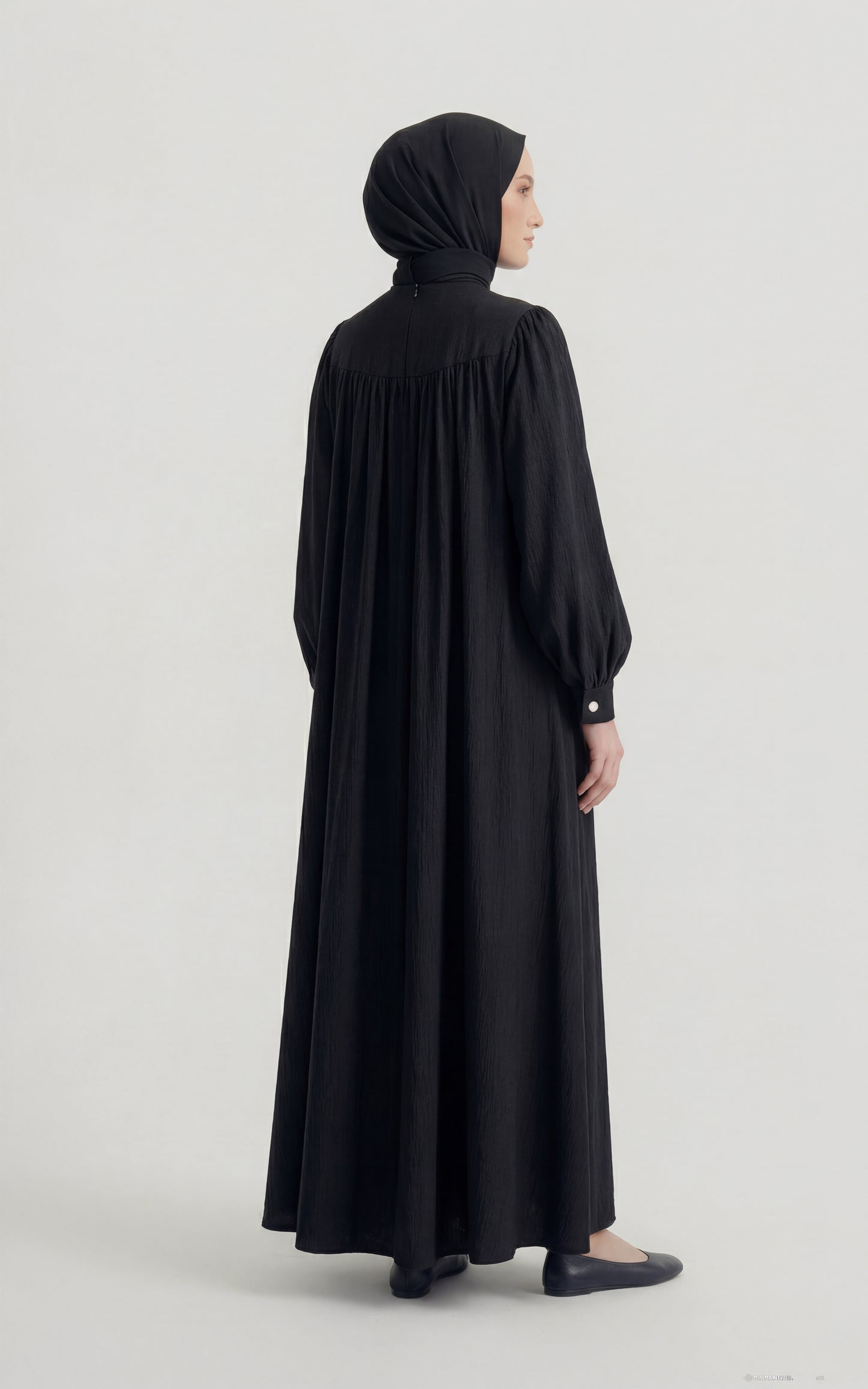 Siyah Pamuk Bürümcük Elbise