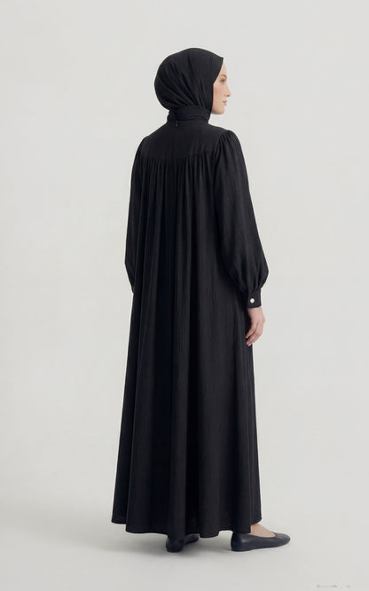 Siyah Pamuk Bürümcük Elbise
