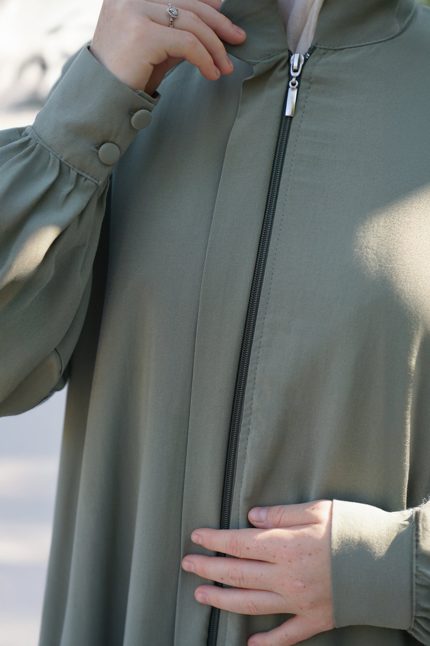 Çağla Yeşili Reglan Kol Ferace