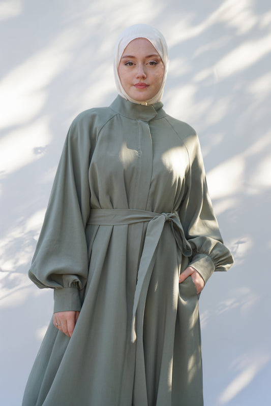 Çağla Yeşili Reglan Kol Ferace