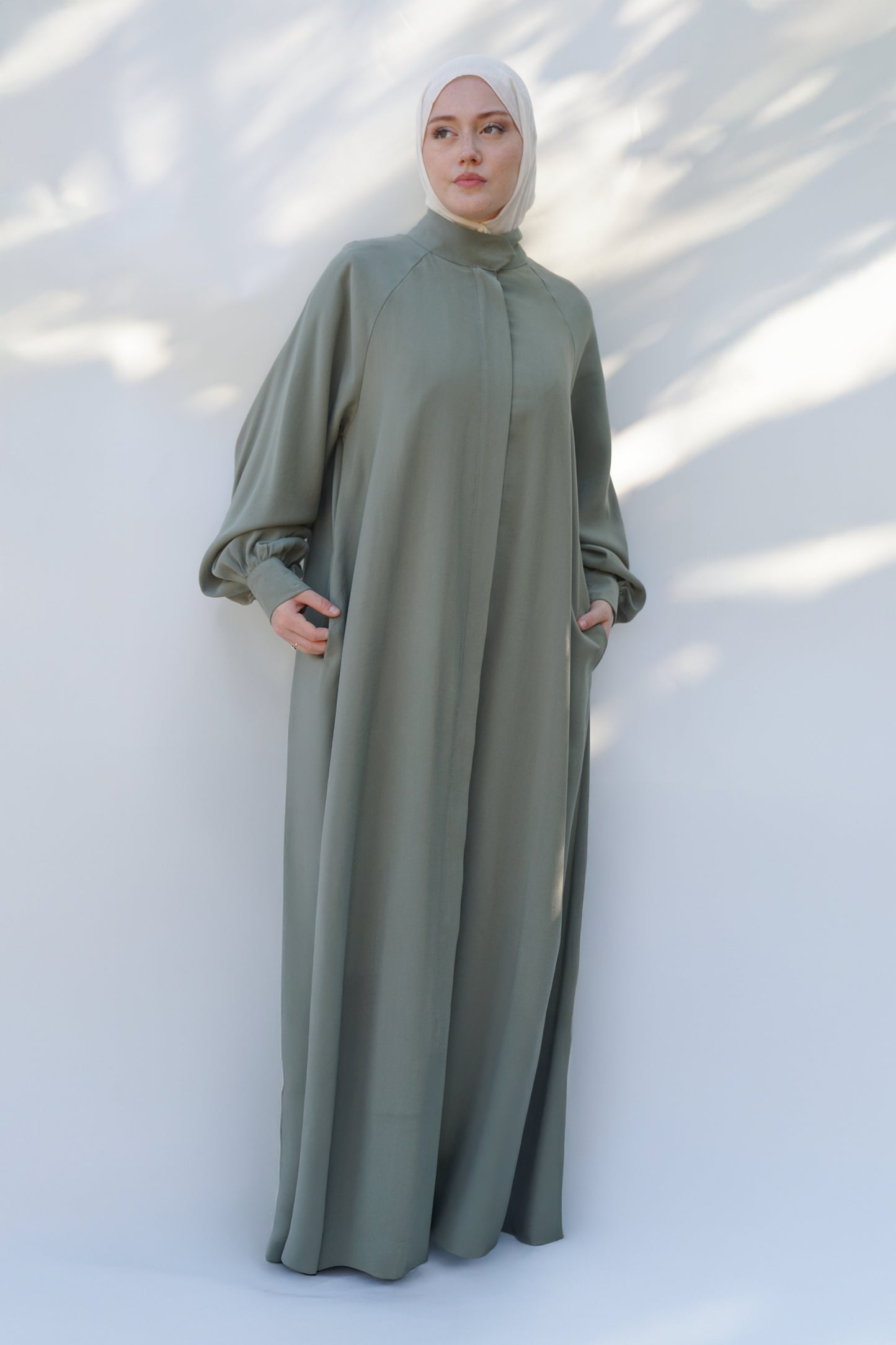 Çağla Yeşili Reglan Kol Ferace