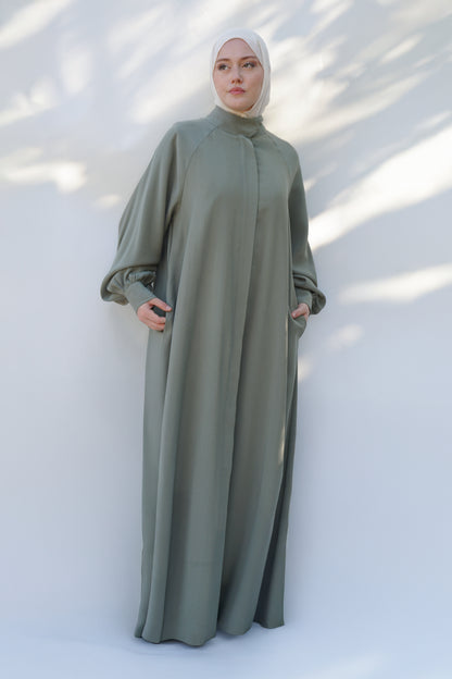 Çağla Yeşili Reglan Kol Ferace