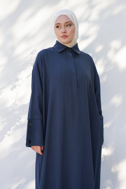 İndigo Tensel Yelek Elbise