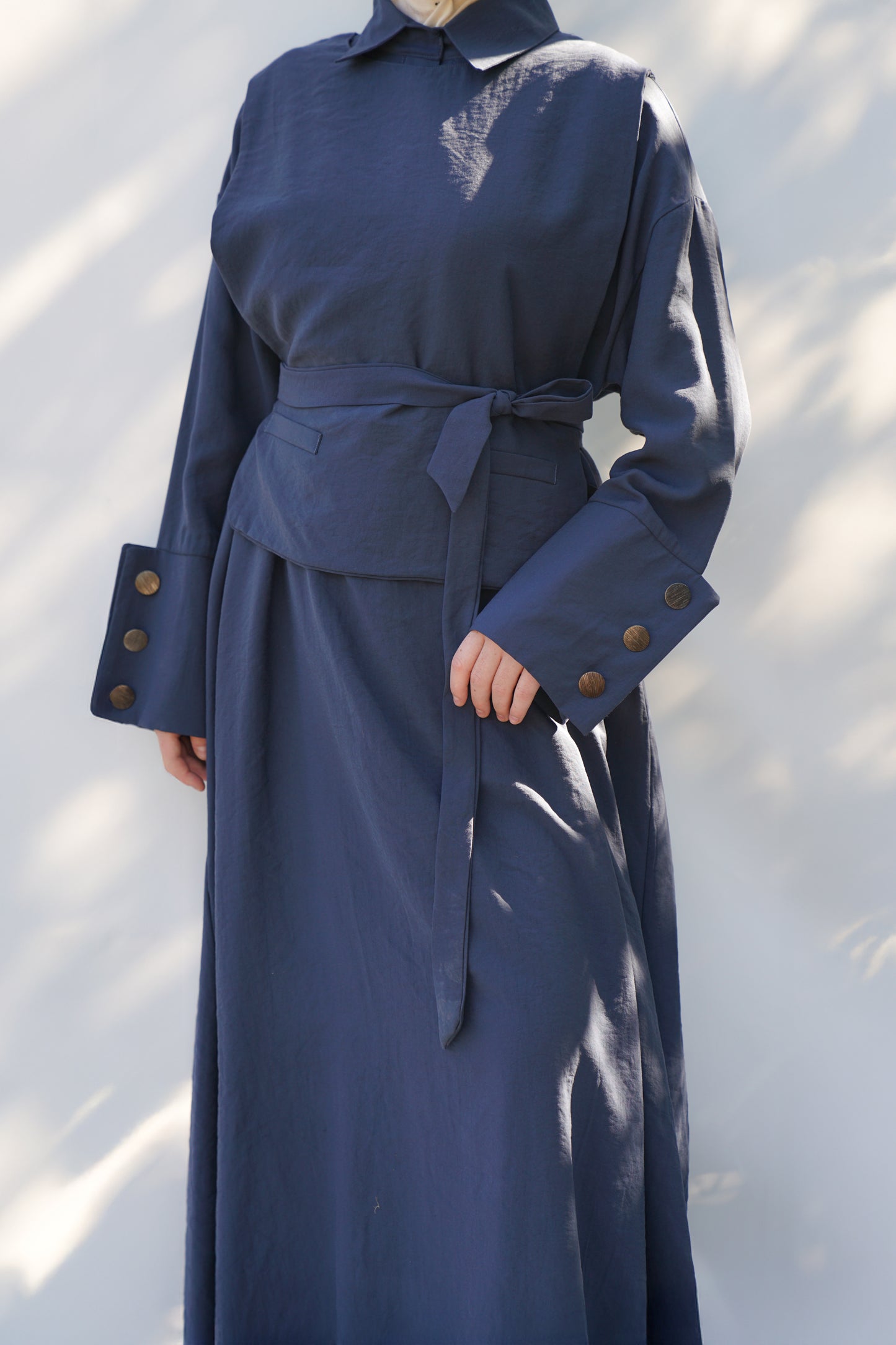 İndigo Tensel Yelek Elbise