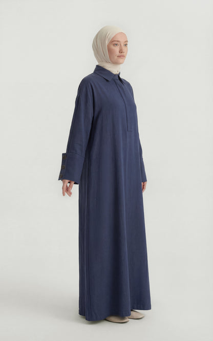 İndigo Tensel Yelek Elbise