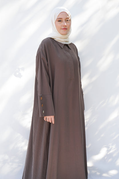 Tensel Haki-Kahve Yelek Elbise